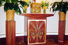 Our Lady of Humility - custom furnishings and reredos wall