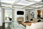 Lakefront home fireplace surround