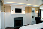 Lakefront home custom fireplace surround